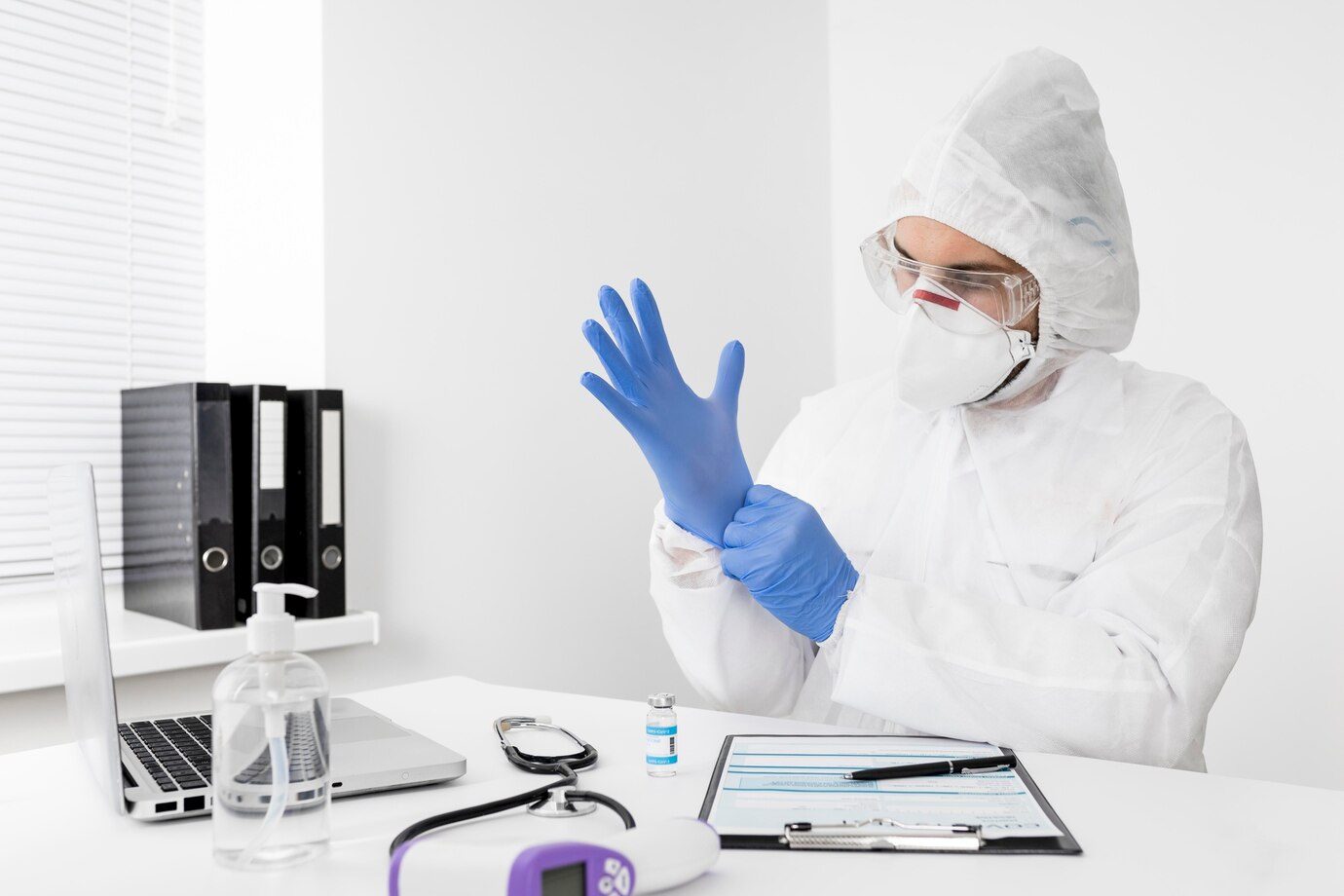 doctor wearing face mask surgical gloves_23 2148747855